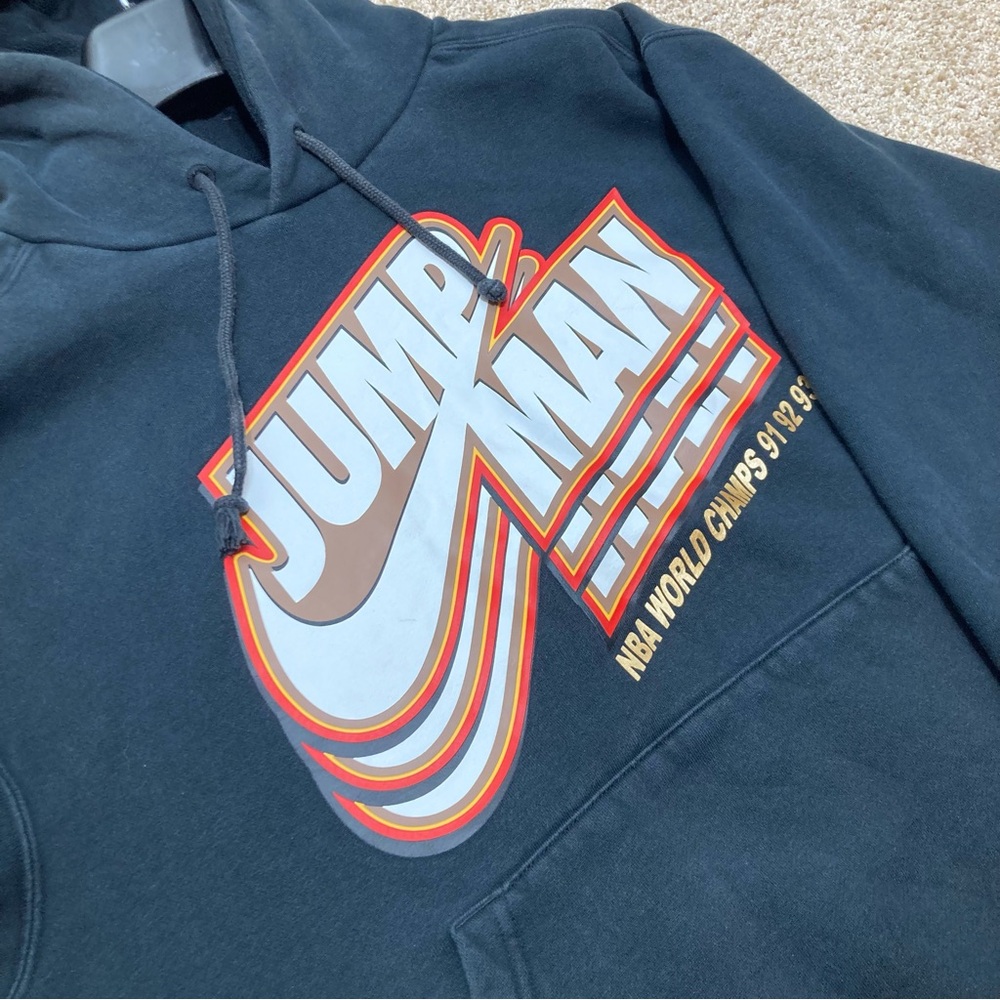 Nike Air Jordan Jumpman Retro Hoodie Mens NBA Champs 91 92 93 Black Size Large